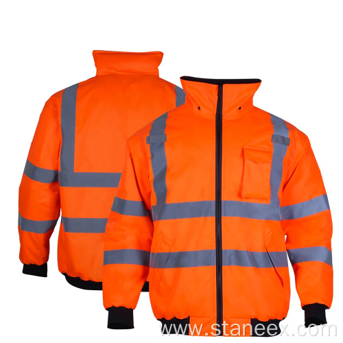 High Visibility Jackets Work Hoodie Winter Bomber Jacket